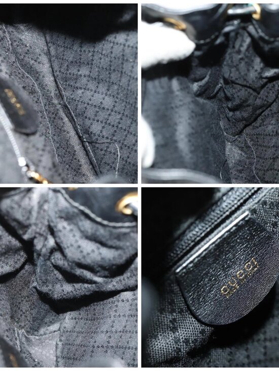 GUCCI Bamboo Backpack Leather Black Gold 003 1705 0030 Auth ep13234 main image 14